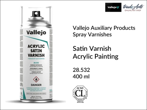 Vallejo Acrylic Satin Varnish werniks satynowy w aerozolu, Vallejo Satin Varnish werniks satynowy w aerozolu do farb akrylowych, werniks w aerozolu do farb akrylowych Vallejo, werniksy w sprayu do farb akrylowych,