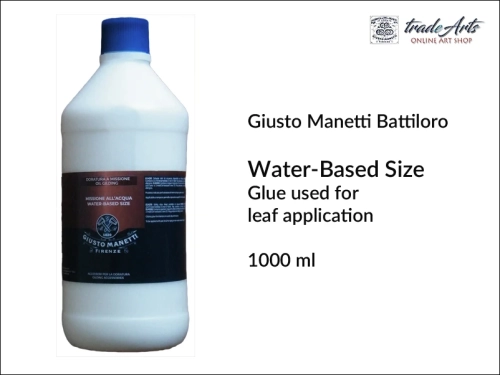 Water-Based Size Giusto Manetti Gilding Glue 1000 ml, Water-Based Size Giusto Manetti klej do złoceń 1000 ml, klej wodny do złoceń 1000 ml Manetti, złocenia, mikstion wodny, pozłotnictwo, klej, szlagmetal, Giusto Manetti, mikstion,