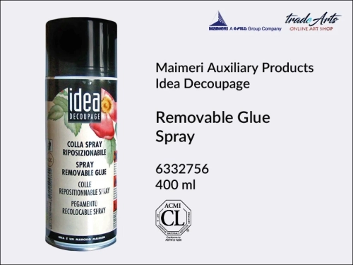 Maimeri Idea Decoupage Removable Glue Spray 400 ml, klej usuwalny do decoupage i tkanin 756 w sprayu Maimeri Idea, Maimeri Idea klej usuwalny do decoupage i tkanin w aerozolu 400 ml, klej do decoupage, klej do tkanin, klej w aerozolu, spray,