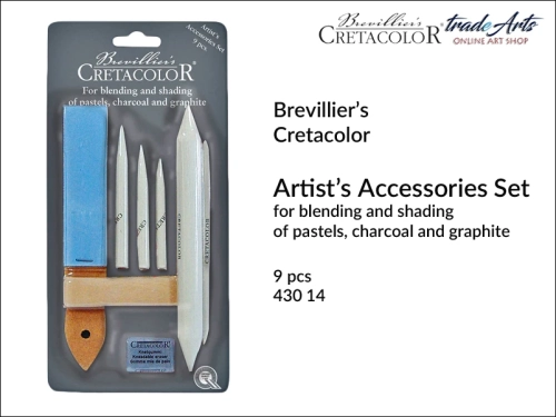 Cretacolor Wiping &amp; Shading  Artist's Set, zestaw do rozcierania i blendowania Cretacolor, Cretacolor zestaw do  cieniowania pasteli grafitu i węgla,  wiszery - zestaw do cieniowania Creatcolor, cieniowanie, rozcieranie, wiszery, gumka chlebowa,