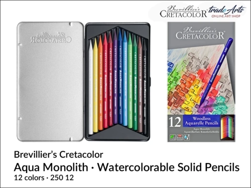 Cretacolor Aqua Monolith Aquarelle Pencils, zestaw 12 sztyftów akwarelowych Aqua Monolith Cretacolor, Cretacolor komplet 12 sztyftów akwarelowych Aqua Monolith, Aqua Monolith zestaw 12 sztyftów akwarelowych, grafity akwarelowe, sztyfty, Monolith,