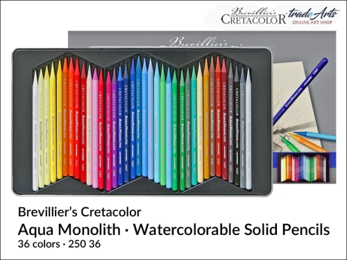 Cretacolor Aqua Monolith Aquarelle Pencils, zestaw 36 sztyftów akwarelowych Aqua Monolith Cretacolor, Cretacolor komplet 36 sztyftów akwarelowych Aqua Monolith, Aqua Monolith zestaw 36 sztyftów akwarelowych, grafity akwarelowe, sztyfty, Monolith,