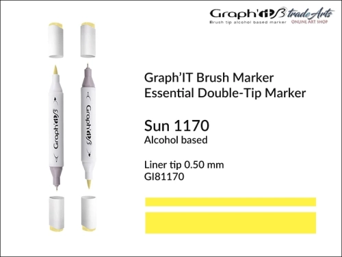 Graph'it Brush Marker Double-Tip Sun 1170, Graph'it marker pędzelkowy dwustronny Sun 1170, Graph'it Brush marker pędzelkowy, marker pędzelkowy alkoholowy, Graph'it Brush marker alkoholowy pędzelkowy dwustronny, marker