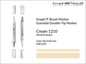 Marker pędzelkowy alkoholowy Graph'it Brush Marker, kolor: Cream 1210