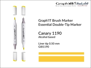 Marker pędzelkowy alkoholowy Graph'it Brush Marker, kolor: Canary 1190