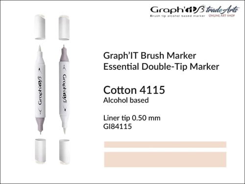 Graph'it Brush Marker Double-Tip Cotton 4115, Graph'it marker pędzelkowy dwustronny Cotton 4115, Graph'it Brush marker pędzelkowy, marker pędzelkowy alkoholowy, Graph'it Brush marker alkoholowy pędzelkowy dwustronny, marker,