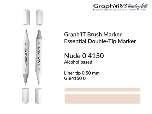 Graph'it Brush Marker Double-Tip Nude 4150, Graph'it marker pędzelkowy dwustronny Nude 4150, Graph'it Brush marker pędzelkowy, marker pędzelkowy alkoholowy, Graph'it Brush marker alkoholowy pędzelkowy dwustronny, marker,