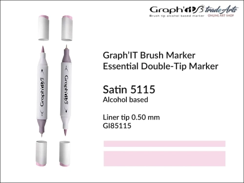 Graph'it Brush Marker Double-Tip Satin 5115 Graph'it marker pędzelkowy dwustronny Satin 5115, Graph'it Brush marker pędzelkowy, marker pędzelkowy alkoholowy, Graph'it Brush marker alkoholowy pędzelkowy dwustronny, marker,