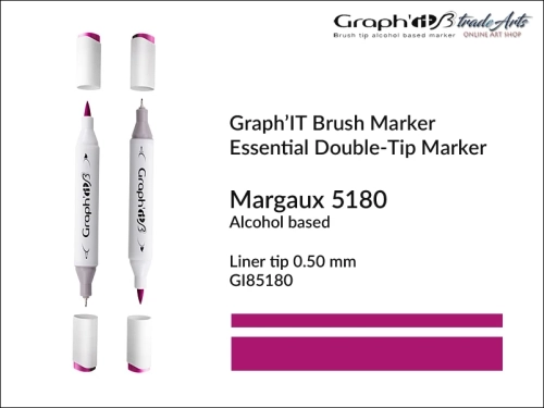 Graph'it Brush Marker Double-Tip Margaux 5180, Graph'it marker pędzelkowy dwustronny Margaux 5180, Graph'it Brush marker pędzelkowy, marker pędzelkowy alkoholowy, Graph'it Brush marker alkoholowy pędzelkowy dwustronny, marker,