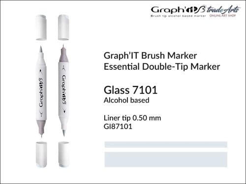 Graph'it Brush Marker Double-Tip Glass 7101, Graph'it marker pędzelkowy dwustronny Glass 7101, Graph'it Brush marker pędzelkowy, marker pędzelkowy alkoholowy, Graph'it Brush marker alkoholowy pędzelkowy dwustronny, marker,