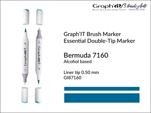 Marker pędzelkowy alkoholowy Graph'it Brush Marker, kolor: Bermuda 7160