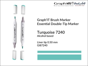 Marker pędzelkowy alkoholowy Graph'it Brush Marker, kolor: Turquoise 7240