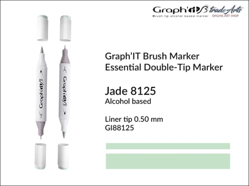 Graph'it Brush Marker Double-Tip Jade 8125, Graph'it marker pędzelkowy dwustronny Jade 8125, marker pędzelkowy alkoholowy, Graph'it Brush marker alkoholowy pędzelkowy dwustronny, marker, pisaki alkoholowe pędzelkowe,