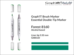 Marker pędzelkowy alkoholowy Graph'it Brush Marker, kolor: Forest 8160