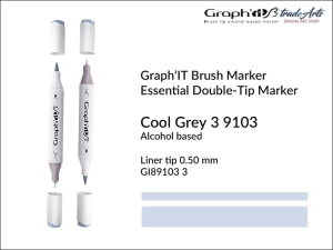 Marker pędzelkowy alkoholowy Graph'it Brush Marker, kolor: Cool Grey 3