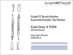 Marker pędzelkowy alkoholowy Graph'it Brush Marker, kolor: Cool Grey 4