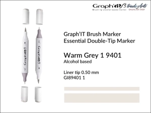 Marker pędzelkowy alkoholowy Graph'it Brush Marker, kolor: Warm Grey 1