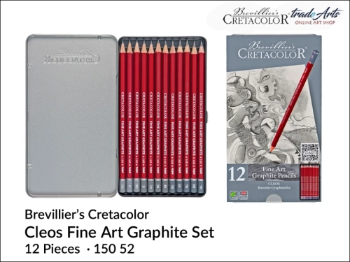 Cretacolor Cleos Fine Art Graphite Set 12, ołówki grafitowe Cleos Cretacolor zestaw 12, Cleos Cretacolor zestaw 12 ołówków grafitowych, ołówki grafitowe Cleos Cretacolor komplet 12 szt., Cleos ołówki grafitowe w drewnie, ołówki artystyczne Cleos,