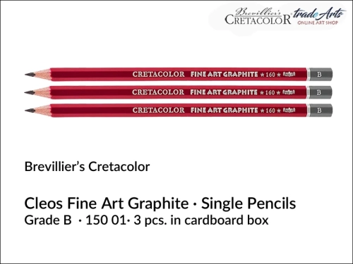 Cretacolor Cleos Fine Art Graphite B, ołówki Cleos B zestaw 3 szt., Cleos Art Graphite komplet 3 ołówków twardość B, Cretacolor Cleos zestaw 3 ołówków B, ołówki Cleos B, ołówki grafitowe Cleos HB, ołówek grafitowy, rysunek, Cretacolor,