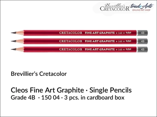 Cretacolor Cleos Fine Art Graphite 4B, ołówki Cleos 4B zestaw 3 szt., Cleos Art Graphite komplet 3 ołówków twardość 4B, Cretacolor Cleos zestaw 3 ołówków 4B, ołówki Cleos 4B, ołówki grafitowe Cleos 4B, ołówek grafitowy, rysunek, Cretacolor,