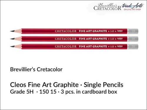 Cretacolor Cleos Fine Art Graphite 5H, ołówki Cleos 5H zestaw 3 szt., Cleos Art Graphite komplet 3 ołówków twardość 5H, Cretacolor Cleos zestaw 3 ołówków 5H, ołówki Cleos 5H, ołówki grafitowe Cleos 5H, ołówek grafitowy, rysunek, Cretacolor,