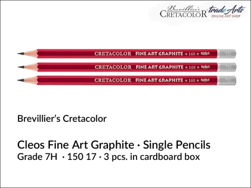 Cretacolor Cleos Fine Art Graphite 7H, ołówki Cleos 7H zestaw 3 szt., Cleos Art Graphite komplet 3 ołówków twardość 7H, Cretacolor Cleos zestaw 3 ołówków 7H, ołówki Cleos 7H, ołówki grafitowe Cleos 7H, ołówek grafitowy, rysunek, Cretacolor,
