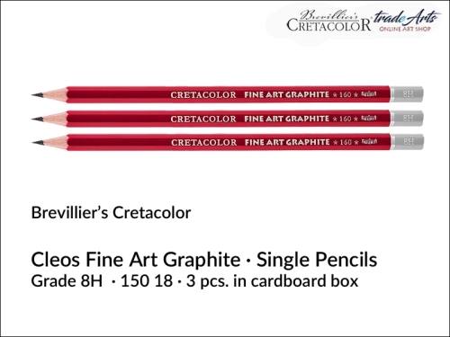 Cretacolor Cleos Fine Art Graphite 8H, ołówki Cleos 8H zestaw 3 szt., Cleos Art Graphite komplet 3 ołówków twardość 8H, Cretacolor Cleos zestaw 3 ołówków 8H, ołówki Cleos 8H, ołówki grafitowe Cleos 8H, ołówek grafitowy, rysunek, Cretacolor,