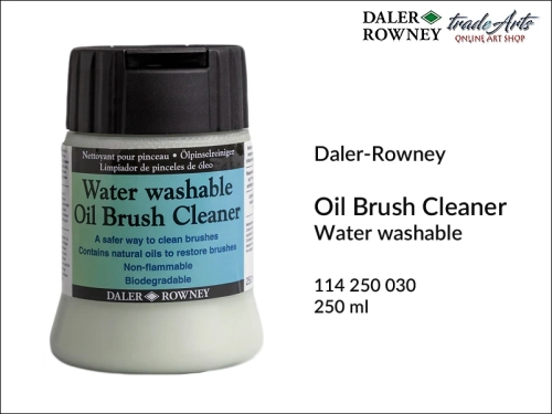 Water Washable Oil Brush Cleaner Daler-Rowney medium do mycia pędzli, medium do mycia pędzli Oil Brush Cleaner Daler-Rowney, płyn do mycia pędzli Oil Brush Cleaner, mycie pędzli z farb olejnych, farby olejne - mycie pędzli,