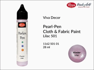 Farba do tkanin w pisaku Perlen Pen Viva Decor, kolor: Lilac 501, aplikator 28 ml