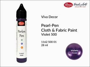 Farba do tkanin w pisaku Perlen-Pen Viva Decor, kolor: Violet 500, aplikator 28 ml