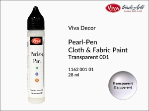 Farba do tkanin w pisaku Perlen-Pen Viva Decor, kolor: Transparent 001, aplikator 28 ml
