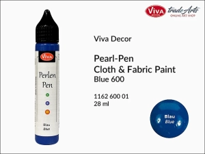Farba do tkanin w pisaku Perlen-Pen Viva Decor, kolor: Blue 600, aplikator 28 ml