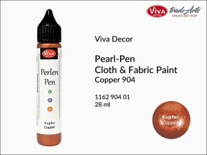 Farba do tkanin w pisaku Perlen-Pen Viva Decor, kolor: Copper 904, aplikator 28 ml