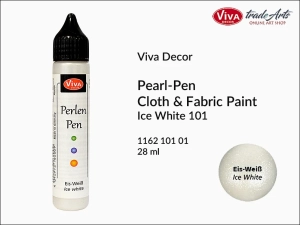 Farba do tkanin w pisaku Perlen-Pen Viva Decor, kolor: Ice White 101, aplikator 28 ml