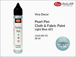 Farba do tkanin w pisaku Perlen-Pen Viva Decor, kolor: Light Blue 601, aplikator 28 ml