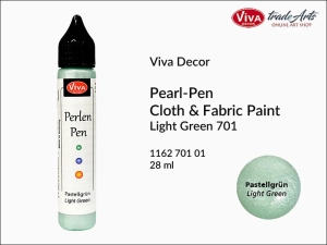 Farba do tkanin w pisaku Perlen-Pen Viva Decor, kolor: Light Green 701, aplikator 28 ml