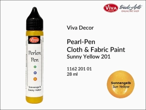 Farba do tkanin w pisaku Perlen-Pen Viva Decor, kolor: Sunny Yellow 201, aplikator 28 ml
