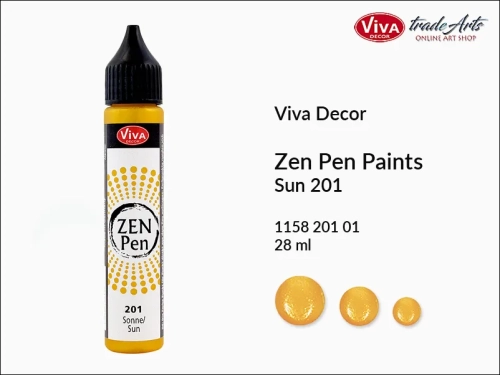 Zen Pen Paints Viva Decor Sun 201,  Zen Pen aplikator kulistych perełek Sun 201 Viva Decor, aplikator Zen Pen  28 ml Viva Decor, ozdabianie Zen Pen Sun 201 Viva Decor, zdobienie, Zen Pen aplikator punktowy, Viva Decor,