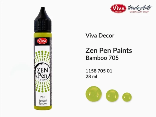 Zen Pen Paints Viva Decor Bamboo 705,  Zen Pen aplikator kulistych perełek Bamboo 705 Viva Decor, aplikator Zen Pen  28 ml Viva Decor, ozdabianie Zen Pen Bamboo 705 Viva Decor, zdobienie, Zen Pen aplikator punktowy, Viva Decor,