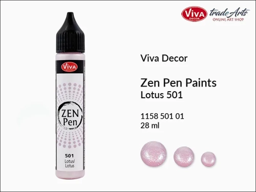 Zen Pen Paints Viva Decor Lotus 501,  Zen Pen aplikator kulistych perełek Lotus 501 Viva Decor, aplikator Zen Pen  28 ml Viva Decor, ozdabianie Zen Pen Lotus 501 Viva Decor, zdobienie, Zen Pen aplikator punktowy, Viva Decor,