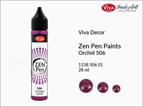 Zen Pen Paints Viva Decor Orchid 506,  Zen Pen aplikator kulistych perełek Orchid 506 Viva Decor, aplikator Zen Pen  28 ml Viva Decor, ozdabianie Zen Pen Orchid 506 Viva Decor, zdobienie, Zen Pen aplikator punktowy, Viva Decor,