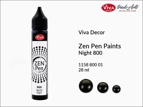 Zen Pen Paints Viva Decor Night 800,  Zen Pen aplikator kulistych perełek Night 800 Viva Decor, aplikator Zen Pen  28 ml Viva Decor, ozdabianie Zen Pen Night 800 Viva Decor, zdobienie, Zen Pen aplikator punktowy, Viva Decor,