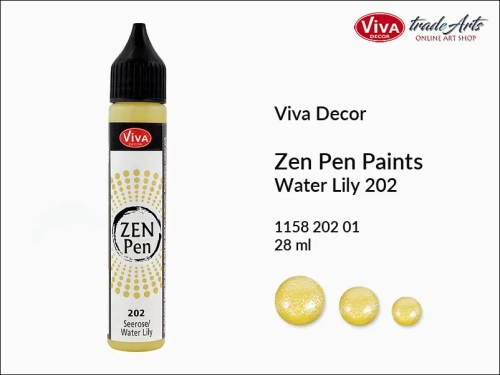 Zen Pen Paints Viva Decor Water Lily 202,  Zen Pen aplikator kulistych perełek Water Lily 202 Viva Decor, aplikator Zen Pen  28 ml Viva Decor, ozdabianie Zen Pen Water Lily 202 Viva Decor, zdobienie, Zen Pen aplikator punktowy, Viva Decor,
