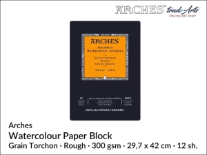 Arches Aquarelle Grain Torchon pad akwarelowy szorstki, 300 gsm, 29,7 x 42 cm, 12 ark. 