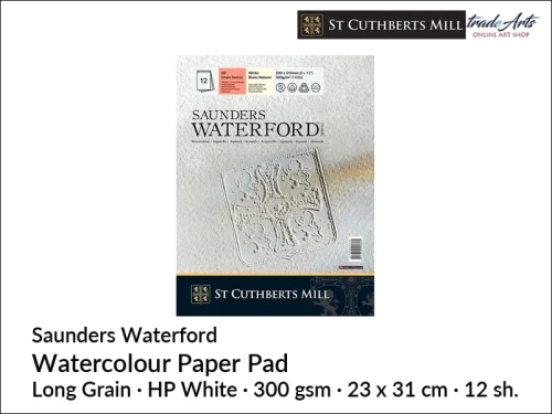 Saunders Waterford Watercolour Pad HP 23x31 cm 12 ark., Saunders Waterford pad akwarelowy HP 23x31 cm 12 ark., pad akwarelowy HP Saunders Waterford, pad Saunders Waterford, pady akwarelowe, bloki akwarelowe, Saunders Waterford,