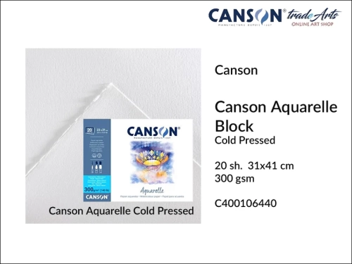 Canson Aquarelle Watercolour Block CP 31x41 cm, blok akwarelowy Canson Aquarelle Watercolour Block CP 31x41 cm, blok akwarelowy klejony Canson Aquarelle Watercolour Block, akwarela, pad, bloki akwarelowe Canson, Canson Aquarelle,