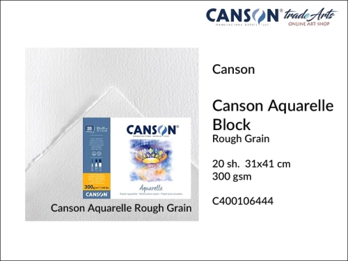 Canson Aquarelle Watercolour Block RG 31x41 cm, blok akwarelowy Canson Aquarelle Watercolour Block RG 31x41 cm, blok akwarelowy klejony Canson Aquarelle Watercolour Block, akwarela, pad, bloki akwarelowe Canson, Canson Aquarelle,