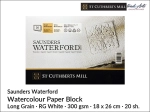 Saunders Waterford Watercolour Paper Block blok akwarelowy, Rough Grain White, 300 gsm, 20 ark. rozmiar: 18 x 26 cm 