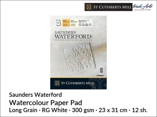 Saunders Waterford Watercolour Pad RG 23x31 cm 12 ark., Saunders Waterford pad akwarelowy RG 23x31 cm 12 ark., pad akwarelowy RG Saunders Waterford, pad Saunders Waterford, pady akwarelowe, bloki akwarelowe, Saunders Waterford,
