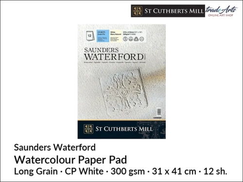 Saunders Waterford Watercolour Pad CP 31x41 cm 12 ark., Saunders Waterford pad akwarelowy CP 31x41 cm 12 ark., pad akwarelowy CP Saunders Waterford, pad Saunders Waterford, pady akwarelowe, bloki akwarelowe, Saunders Waterford,